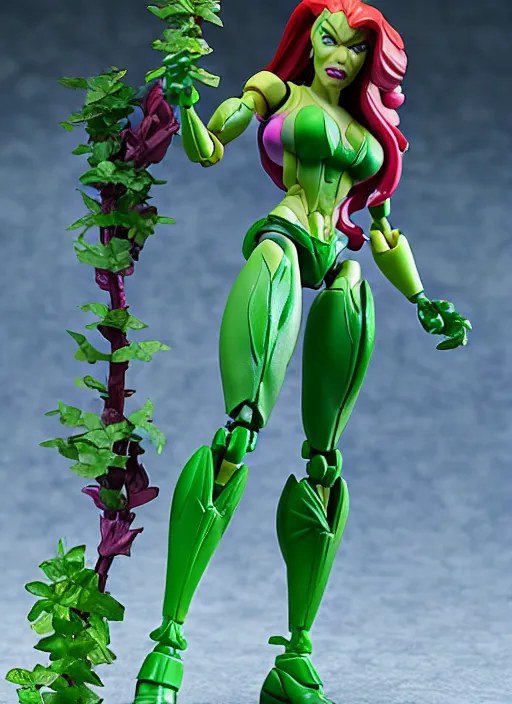 Image similar to Transformers Poison Ivy action figure from Transformers: Kingdom, symmetrical details, by Hasbro, Takaratomy, Don Bluth, tfwiki.net photography, product photography, official media