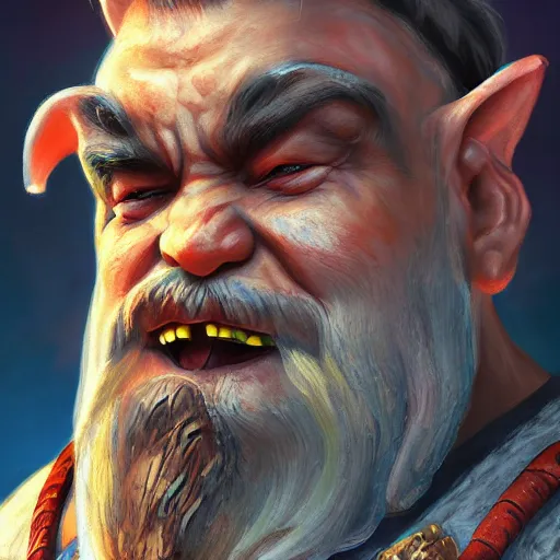 Image similar to a fantasy comic book style portrait painting of a dwarf berserker swinging axes, unreal 5, daz, hyperreal