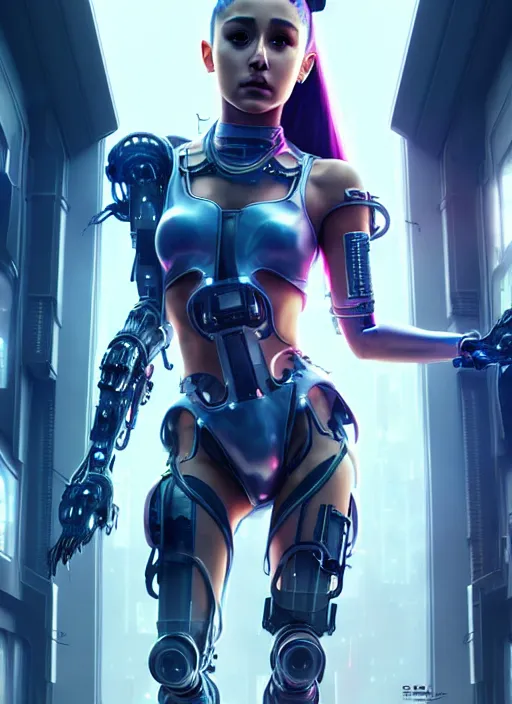 ariana grande as a weaponized cyborg, cyberpunk, | Diffusion | OpenArt