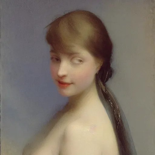 Prompt: a young woman’s face, her hair is white, she wears a long flowing blue satin veil, natural sunlight, by ivan aivazovsky and pieter claesz and paul delaroche and alma tadema and august malmstrom and and willen claesz heda and aelbert cuyp and gerard ter borch and isaac levitan and carl gustav carus, detailed, hyperrealistic, rendered in octane, rendered in redshift