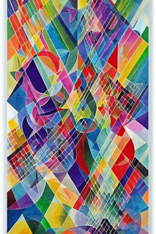 Image similar to guitar, notes, rainbow geometric architectures blend with organic shapes, abstract expressionism, essence of street forms, geometric structures and multicolored prints in style of sonia delaunay, high detail, symmetry, poster