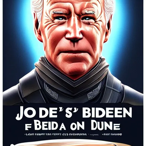 Prompt: cartoon joe biden's face on the body of a worm, book cover art dune god emperor of dune. cgi omovie poster style, artstation, dune