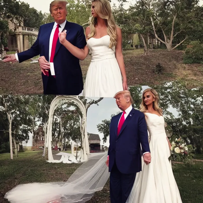 Image similar to donald trump instagram couple's wedding photo shoot