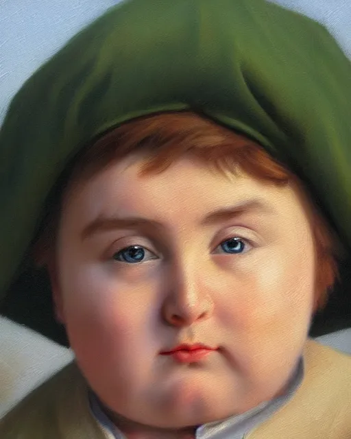 Prompt: beautiful glorious realistic oil painting of eric cartman, bokeh, baroque style by bouguereau, sunset, highly detailed, 8 k intricate