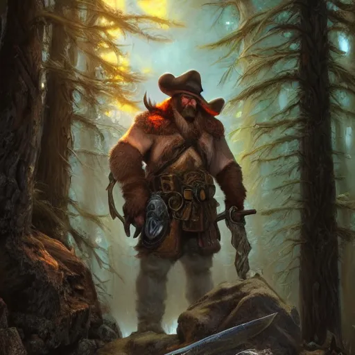 Prompt: a frontiersman in a moose hat, World of Warcraft, cover art, ultra wide lens shot, pretty, beautiful, DnD character art portrait, matte fantasy painting, DeviantArt Artstation, by Jason Felix by Steve Argyle by Tyler Jacobson by Peter Mohrbacher, cinematic lighting, unreal engine, octane render, realistic lighting