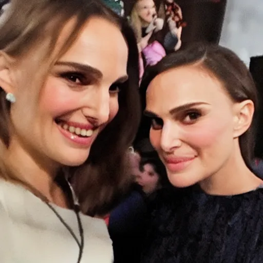 Image similar to Natalie Portman taking a selfie with Keira Knighley