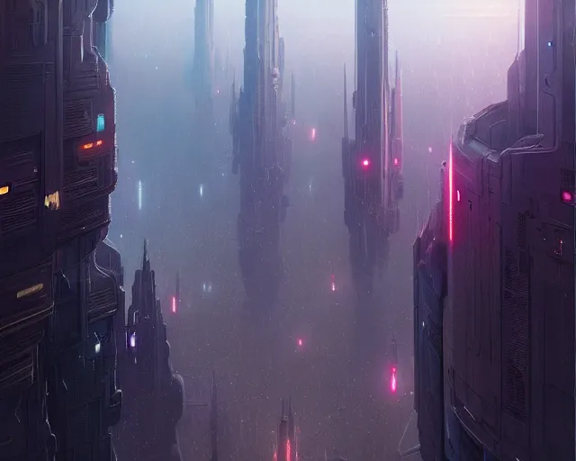 Image similar to great city at the end of the multiverse floating in space, a sci-fi digital painting by Greg Rutkowski and James Gurney, trending on Artstation, eerily beautiful, highly detailed