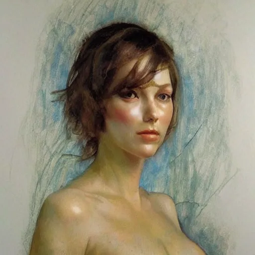 Image similar to gorgeous beautiful woman, slight smile, hyperrealism vrubel