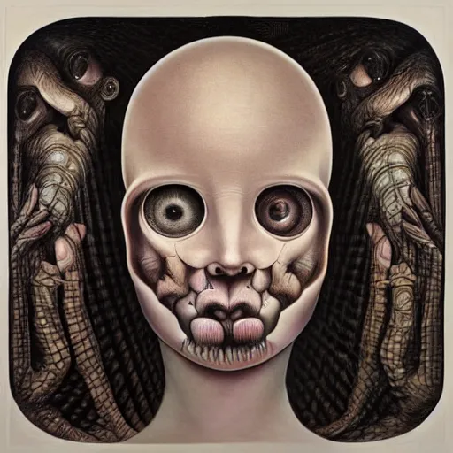 Prompt: album cover art, by mark ryden, by evelyn de morgan, by hr giger, hd, hyper detailed, 4 k