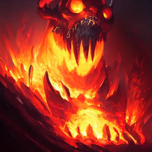 Image similar to a sketch of ragnaros trending on artstation, painted by greg rutkowski