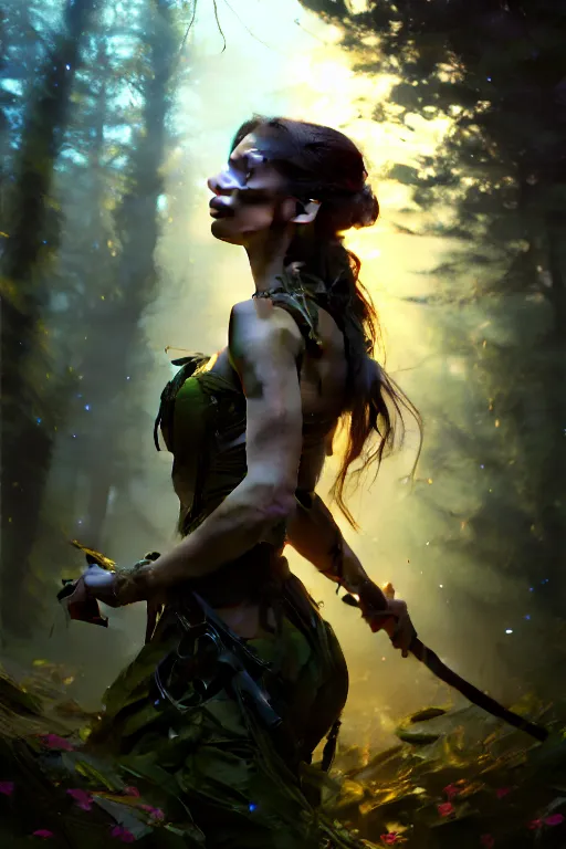 Image similar to cinematic shot of an epic portrait of a fairy dressed in military clothes, shiny skin, beautiful eyes, beautiful, small details, night setting, realistic poster with volumetric light from craig mallism, artgerm, jeremy lipkin and michael garmash, unreal engine, radiant light, detailed and complex environment, digital art, trends at art station, a masterpiece