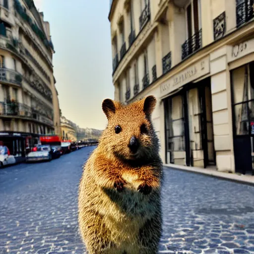 Image similar to a quokka in paris,