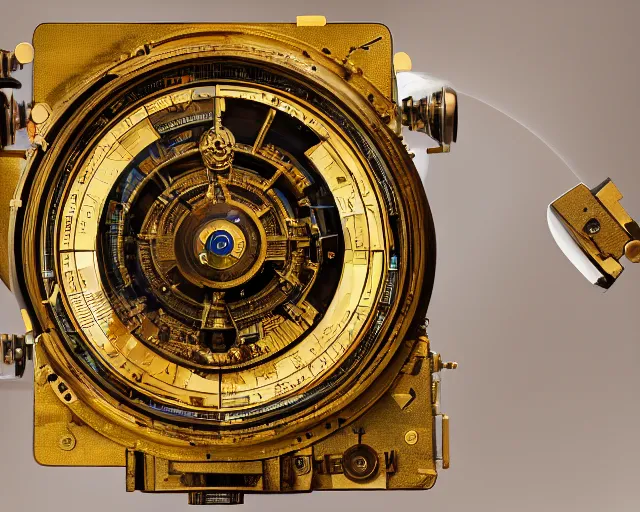 Image similar to 5 0 mm photography of a holy golden antikythera mechanism. highly immaculate detailed 8 k. intricate. lifelike. nikon d 8 5 0. tiltshit. motion blur. dof