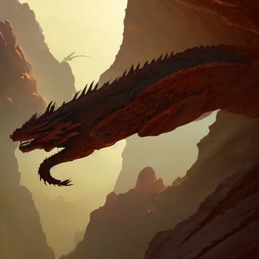 Prompt: a dragon flying over a landscape of Sandstone canyons, dramatic lighting, illustration by Greg rutkowski, yoji shinkawa, 4k, digital art, concept art, trending on artstation