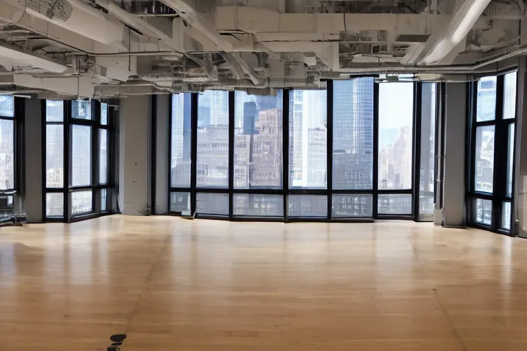 Prompt: an empty nyc office after everyone has moved out