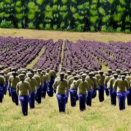 Image similar to army of eggplants marching, army photo,