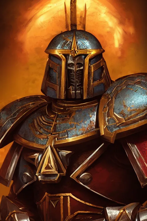 Image similar to armor portrait heros warhammer 4 0 k horus heresy fanart - the primarchs emperor by johannes helgeson animated with vfx concept artist & illustrator global illumination ray tracing hdr fanart arstation zbrush central hardmesh 8 k octane renderer comics stylized