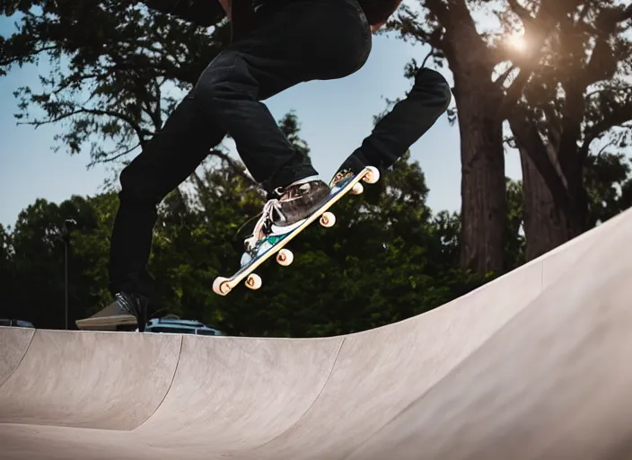 Image similar to professional photo of a skateboarder performing a grab trick, 8 k, bright ambient lighting key light, 8 5 mm f 1. 8
