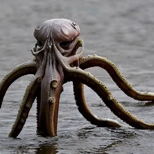 Image similar to a weird unidentified creature with tentacles has been found in a flooded german town