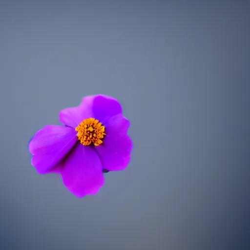 Image similar to closeup photo of purple flower petal flying above a city, aerial view, shallow depth of field, cinematic, 8 0 mm, f 1. 8