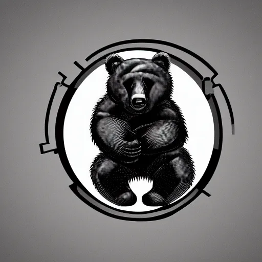 Prompt: simple logo of gambling bear, artststion, designer art, concept art