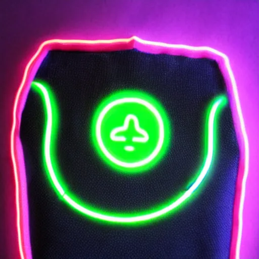 Prompt: Collar with neon glowing lights on it