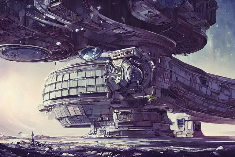 Prompt: A outside view of abandoned space station in the deep space, Trending on artstation.