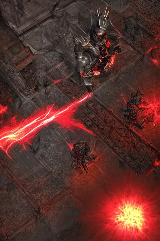 Image similar to Path of Exile, [Sirius], clear [[bronze]] face [mask], luminous red eyes, male image with [bronze] black armor, sitting on the throne, inside the ruined gothic church, black shadows, red lasers, dark red bloody fog, black-grey smoky tornadoes fly around, [[blood]], Anachronism, painting, dark fantasy, steampunk, 4k, perfect quality,