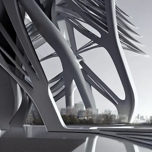 Image similar to alternative eiffel tower structure made by zaha hadid