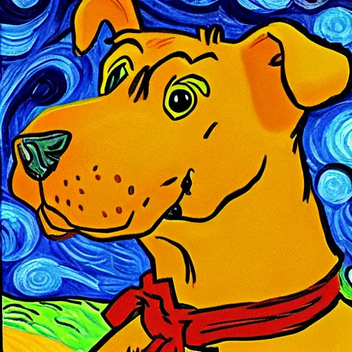 Image similar to scooby doo portrait, van gogh