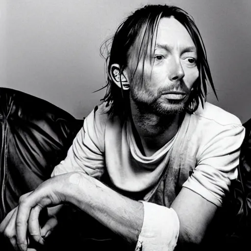 Image similar to thom yorke eating spaghetti