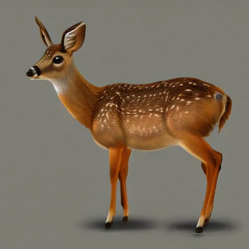 Prompt: small deer in profile concept art