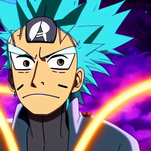 Image similar to Rick Sanchez in Naruto 4K detailed Digital art