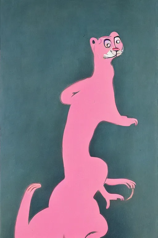 Image similar to The pink panther by Francis Bacon