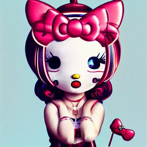 Image similar to Harley Queen as a Hello Kitty, by Stanley Artgerm Lau, WLOP, Rossdraws, James Jean, Andrei Riabovitchev, Marc Simonetti, Yoshitaka Amano, ArtStation, CGSociety,