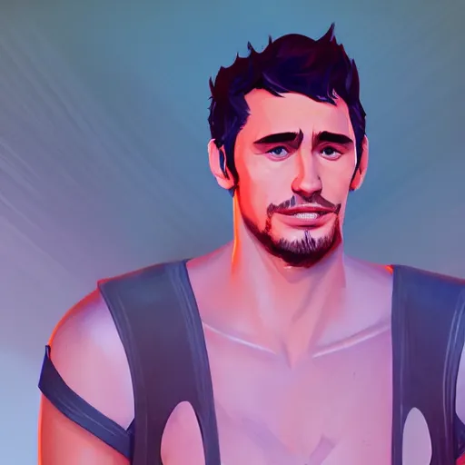 Prompt: Portrait of James Franco as young Heracles, mattepainting concept Blizzard pixar maya engine on stylized background splash comics global illumination lighting artstation lois van baarle, ilya kuvshinov, rossdraws