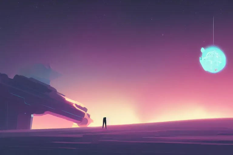 Prompt: concept art of a lonely astronaut drifting in space by john harris and james gilleard, matte, void, wide angle, stars, vivid, atmospheric, cinematic