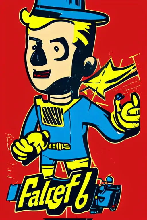 Image similar to fallout 7 6 retro futurist illustration art by butcher billy, sticker, colorful, illustration, highly detailed, simple, smooth and clean vector curves, no jagged lines, vector art, smooth andy warhol style