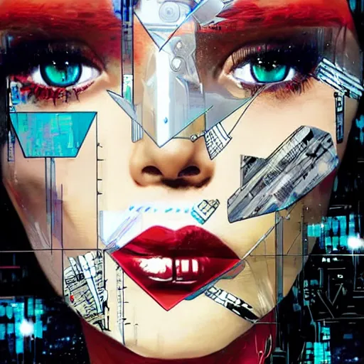 Image similar to a portrait of a beautiful cybernetically enhanced woman, by marvel comics and sandra chevrier