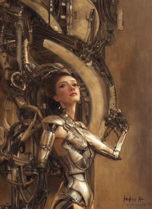 Image similar to a portrait of a mechanical woman, by h. r. giger, detailed by gaston bussiere, bayard wu, maxim verehin, greg rutkowski, masterpiece, sharp focus, cinematic lightning