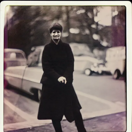 Image similar to anna akhmatova at the club, portrait, polaroid, by jamel shabazz