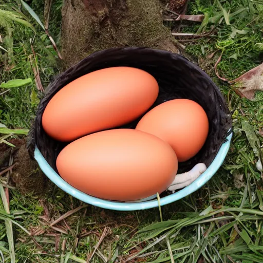 Image similar to goofy laying eggs