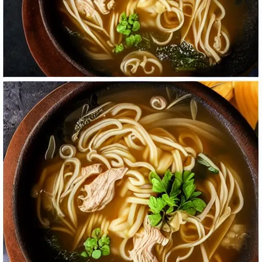 Image similar to Extremely hot, steaming bowl of noodle soup, daring you to eat it. Anthropomorphic. Extremely detailed. Award winning. Intense. Demonic.