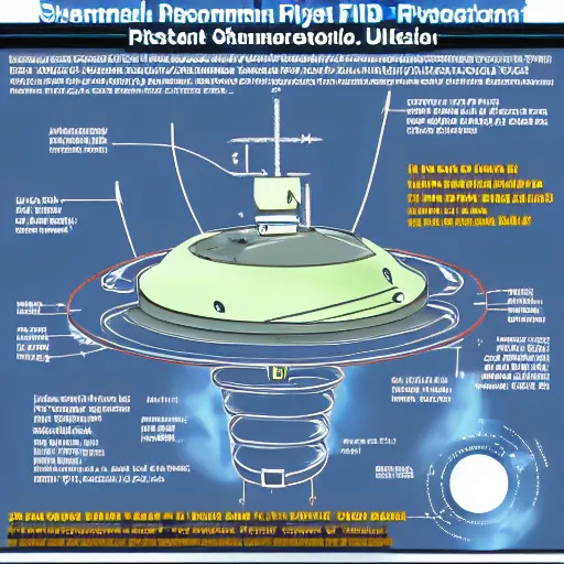 Image similar to A detailed schematic of a UFO propulsion system