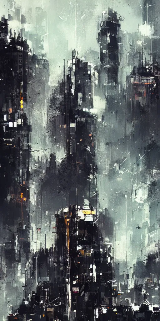 Image similar to Gotham, painted by Ismail Inceoglu, detailed brushstrokes