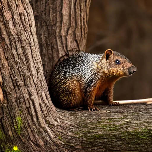 Prompt: how much wood could a woodchuck chuck if a woodchuck could chuck wood, 4K