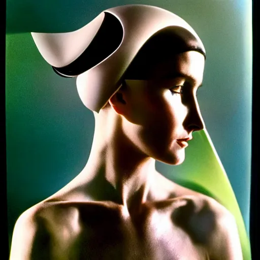 Image similar to beautiful futuristic super schizophrenic superhuman, lush detail, national geographic, steichen, herb ritts, roger deakins, anne leibovitz, ultra - realistic, hyperrealism, isotonic