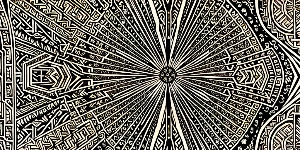 Image similar to art deco ornate carpet, high details, bold line art, inking, etching, screen print, masterpiece, trending on artstation, sharp, high contrast, hyper - detailed,, hd, 4 k, 8 k