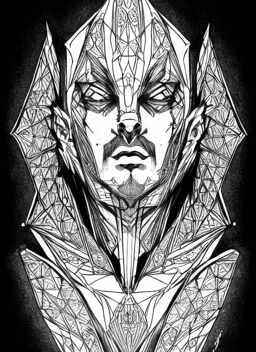 Prompt: symmetry!! concpet art, full shot, traditional ink!, sketch!! of a male vampire, line sketch!!, intricate, elegant, highly detailed, monochrome, digital painting, artstation, concept art, sharp focus, illustration, art by grzegorz przybys and yintiong