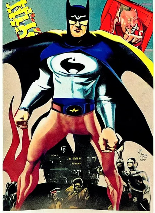 Image similar to an 8 0's john alvin superhero movie poster starring steven seagal as the character fat batman movie is called fat bat man